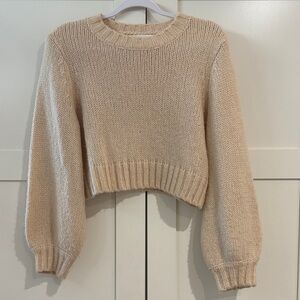 Rolla’s Cream Cropped Sweater Top, Sz S